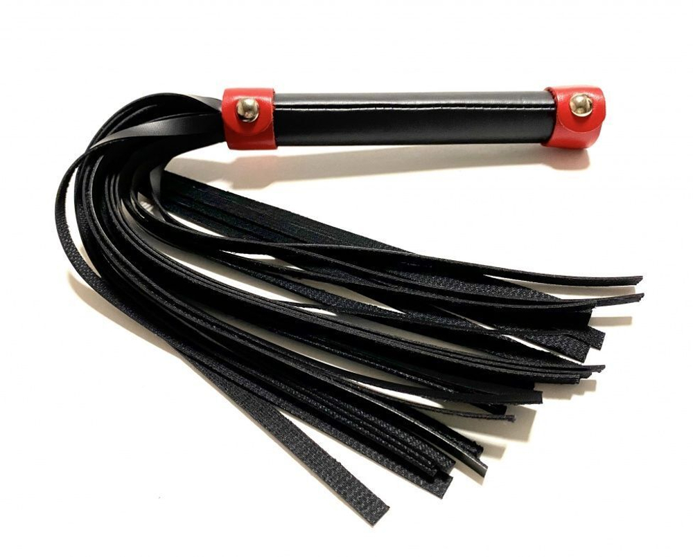 Черно-красная плеть из эко-кожи - 42 см. (Цвет: черный с красным)