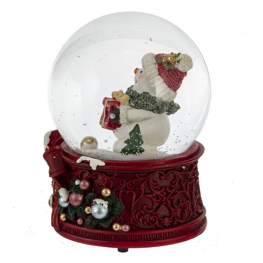 GAEM Фигурка декоративная "Снеговик" в стекл шаре (ключ, муз), L9,5 W9 H13,5 см