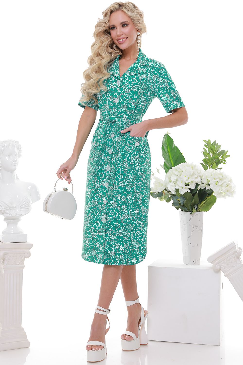 Платье мятного цвета с карманами DStrend (Акция)