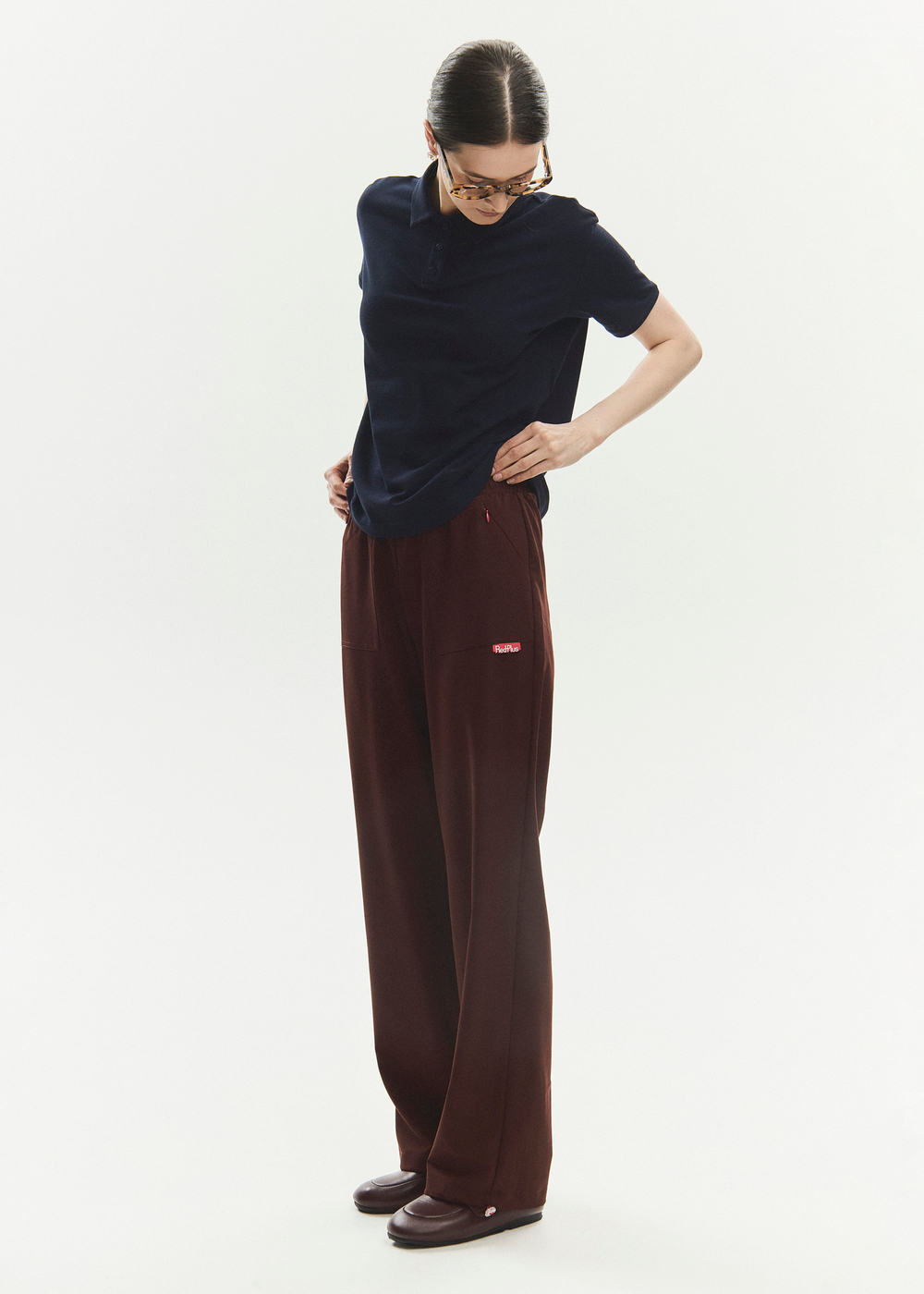 Брюки свободные медицинские женские Йошо, шоколад
