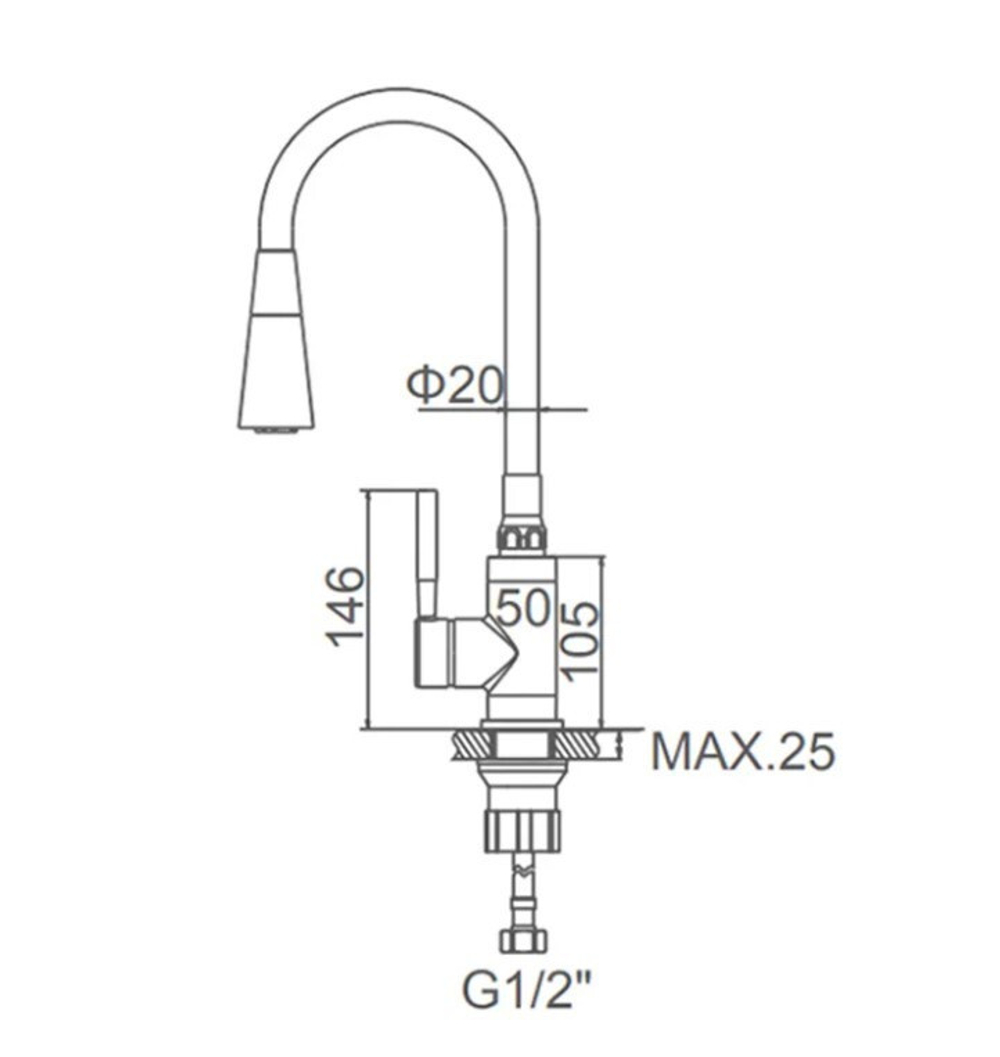 Смеситель для кухни TRIGOR однорукий KXI4-LG-451