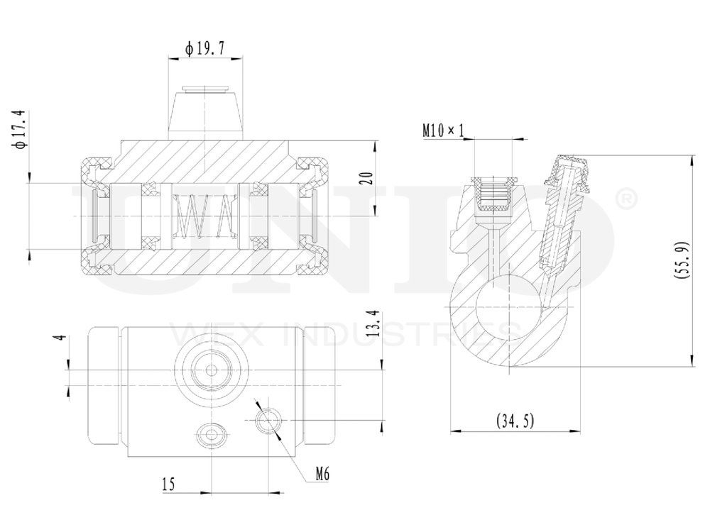 Цилиндр тормозной колесный UNIO BRC-20502