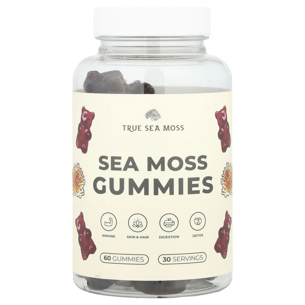 True Sea Moss, Жевательные мармеладки с морским мохом, 60 шт.