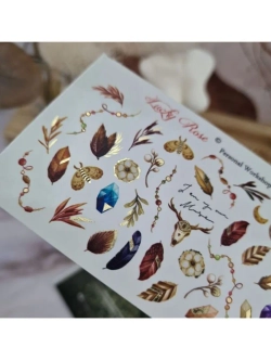 Lucky Rose Слайдеры наклейки для длинных ногтей Foil 066