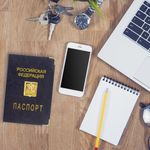 Обложка для паспорта, металлический шильд с гербом, ПВХ, ассорти, 1шт, STAFF, 237579