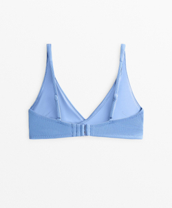 OYSHO Топ бикини с перекрещенными бретельками Piqué, голубой