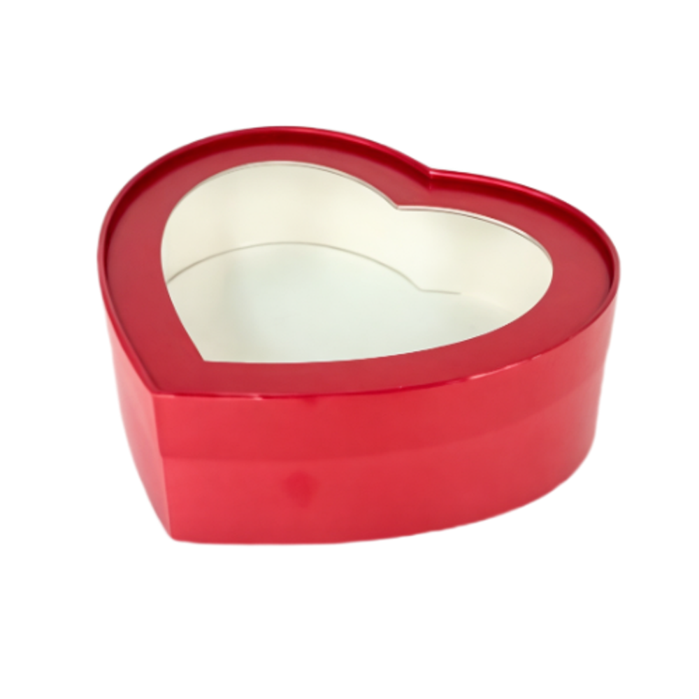 Упаковка Шайба - сердце красная 21х18см, высота 5,5 см Упаковка Шайба - сердце красная 21х18см, высота 5,5 см