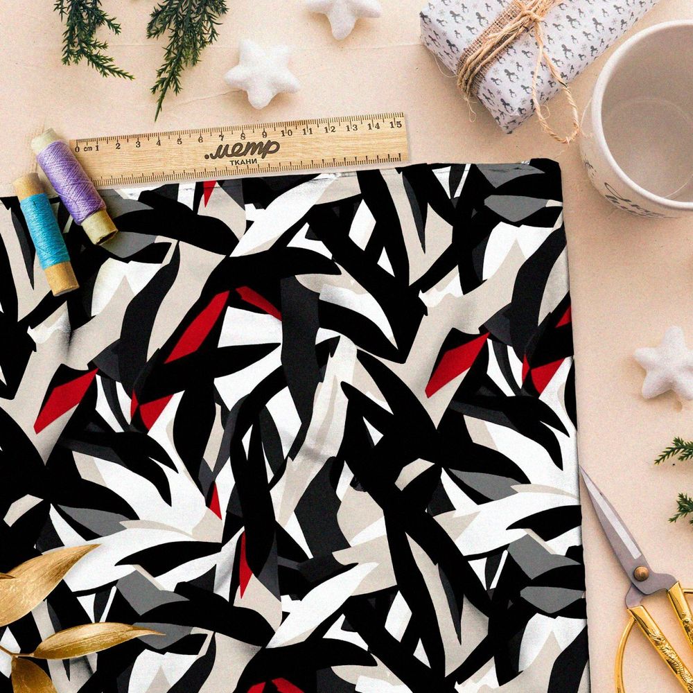 Ткань премиум габардин абстрактные иллюзии