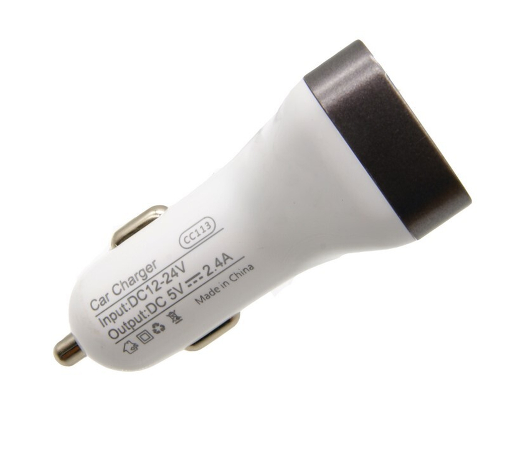 Автомобильный адаптер питания MAIMI T20 2USB 2.4A + кабель Micro (белый)