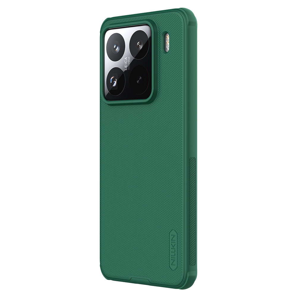 Противоударный чехол зеленого цвета (Dark Green) от Nillkin для Xiaomi 15 Pro, серия Super Frosted Shield Pro