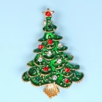 Брошь новогодняя «Best Podarok - Ёлочка зелёная», 3.5*2.4см