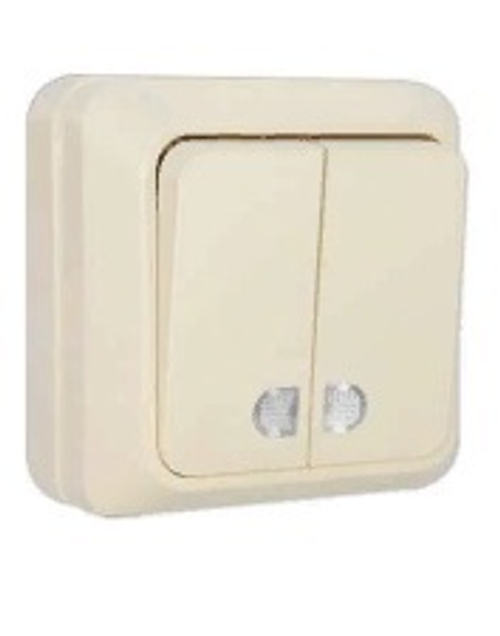 Выключатель 2-кл ОП 10А  ОЛИМП беж