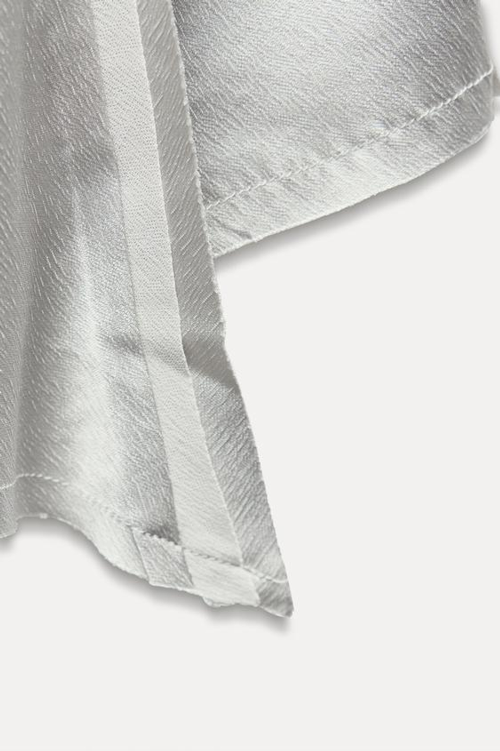 ZARA АТЛАСНЫЙ ТОП АСИММЕТРИЧНОГО КРОЯ, СЕРО-СИНИЙ