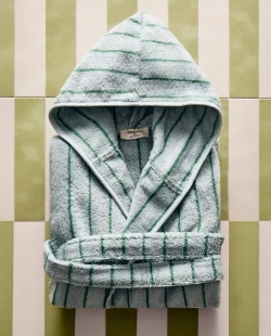 ZARA HOME ДЕТСКИЙ БАННЫЙ ХАЛАТ В ПОЛОСКУ, СИНИЙ