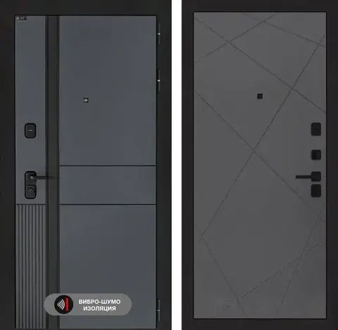 Входная металлическая дверь Лабиринт Evolab (Эволаб) Velluto Oscuro 24 Лучи Графит софт (темно-серый матовый, без текстуры)