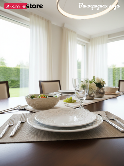 Салатник 19,5х6 см. набор 4 шт., фарфор, коллекция "Виноградная лоза"