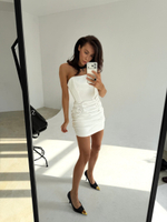 Платье мини корсетное молочное