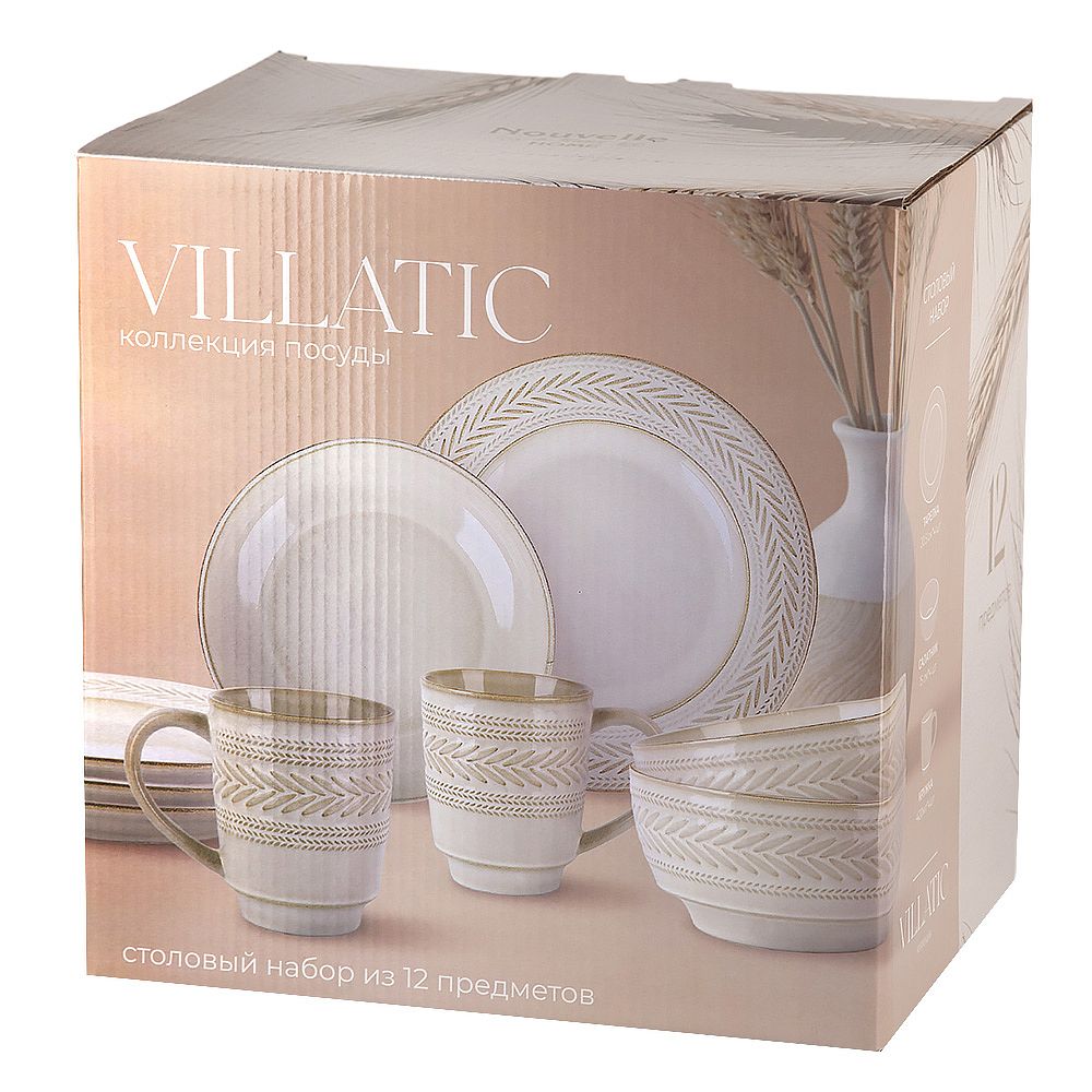 Столовый набор 12пр. "Villatic" (керамика) (подарочная упаковка)