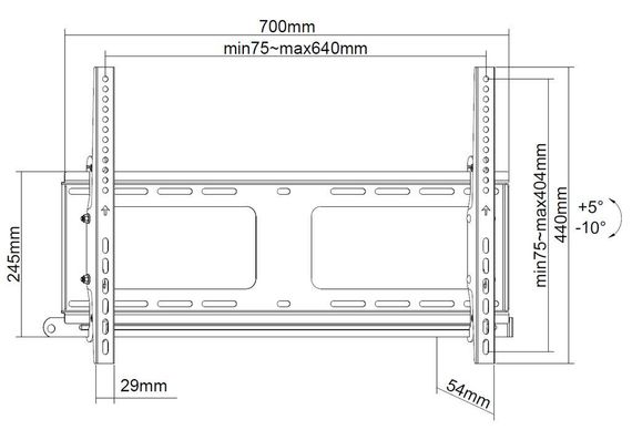 Кронштейн настенный наклонный Exell EXi-H1264-AT