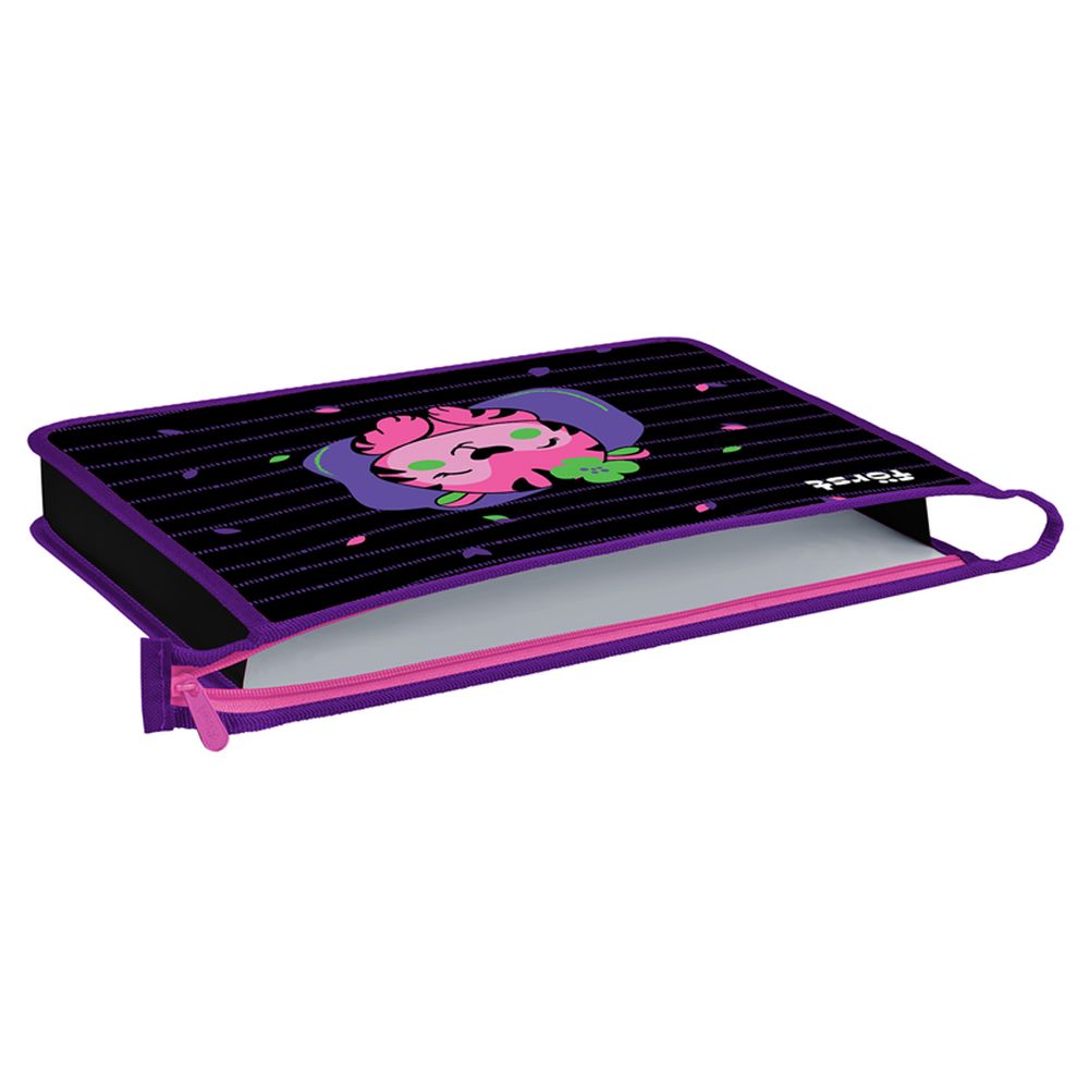 Папка для тетрадей 1 отделение, А4, Först "Pink tiger", 340*245*40мм, пластик, на молнии