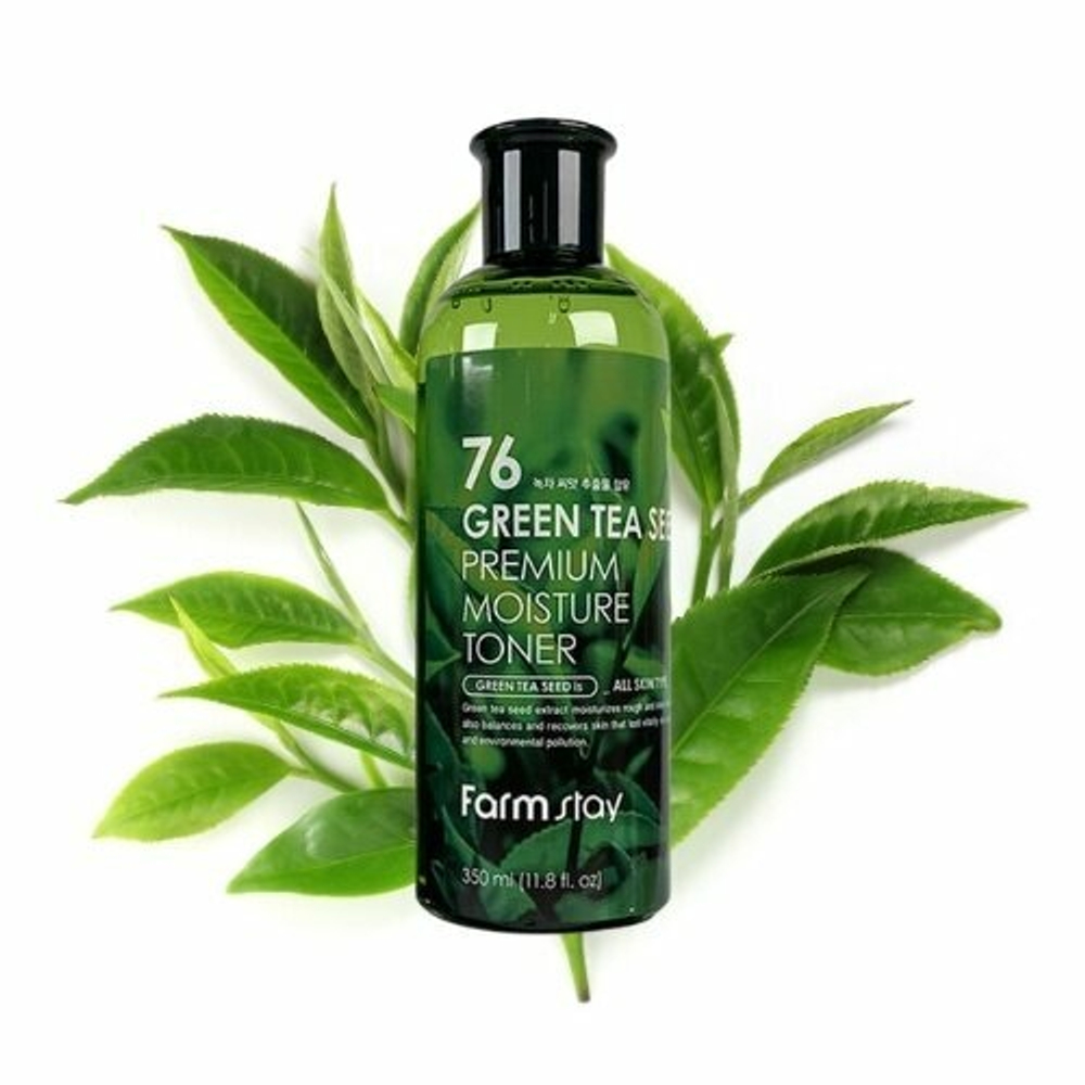 FarmStay Green Tea Seed Premium Moisture Toner - Тонер увлажняющий с семенами зеленого чая 350 мл