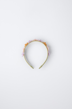 ZARA ОБОДОК С БИСЕРОМ, ЗЕЛЕНЫЙ