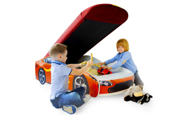 Кровать с матрасом Бельмарко Бондмобиль красный