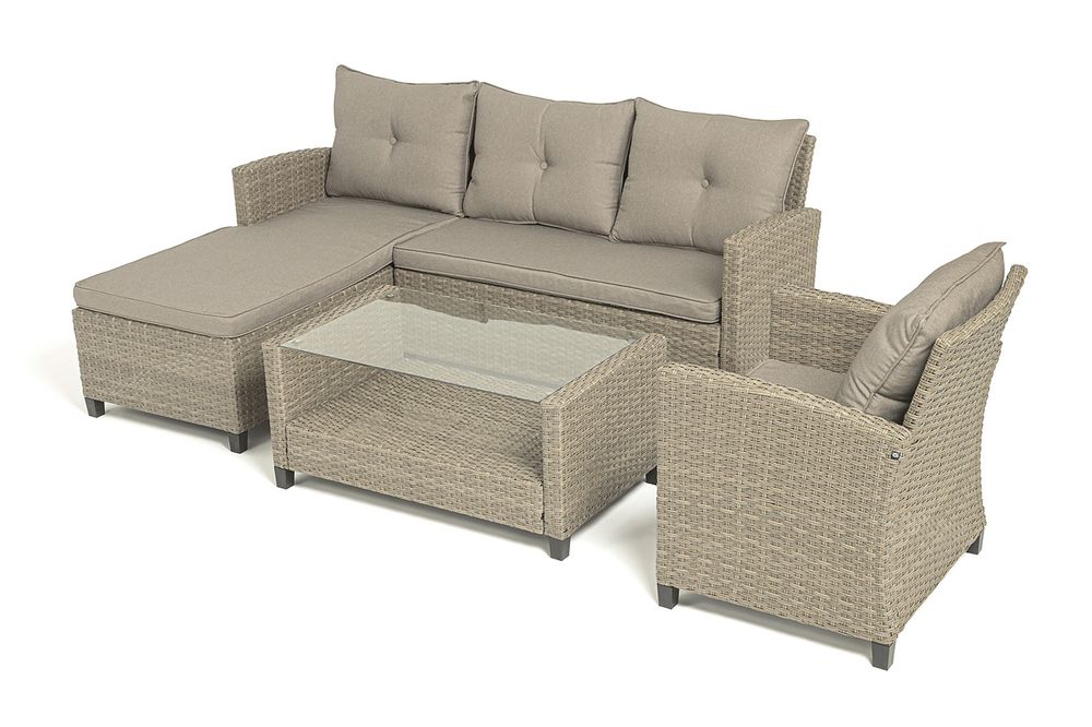 "Атланта" лаунж-зона из искусственного ротанга, цвет соломенный