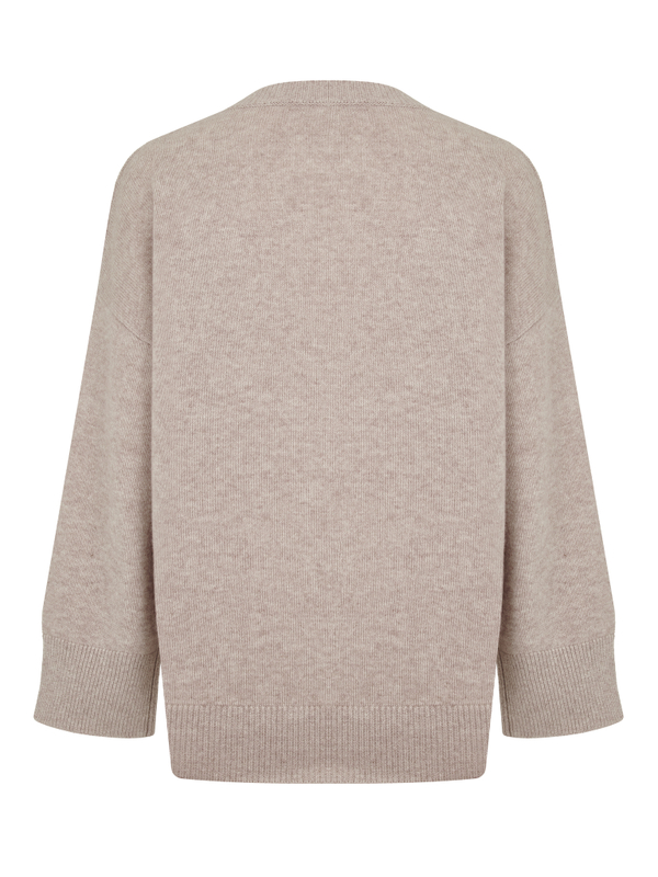 Oversized jumper beige melange color