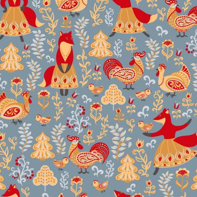 Лисы, курочки, и петухи. (Дизайнер Irina Skaska)