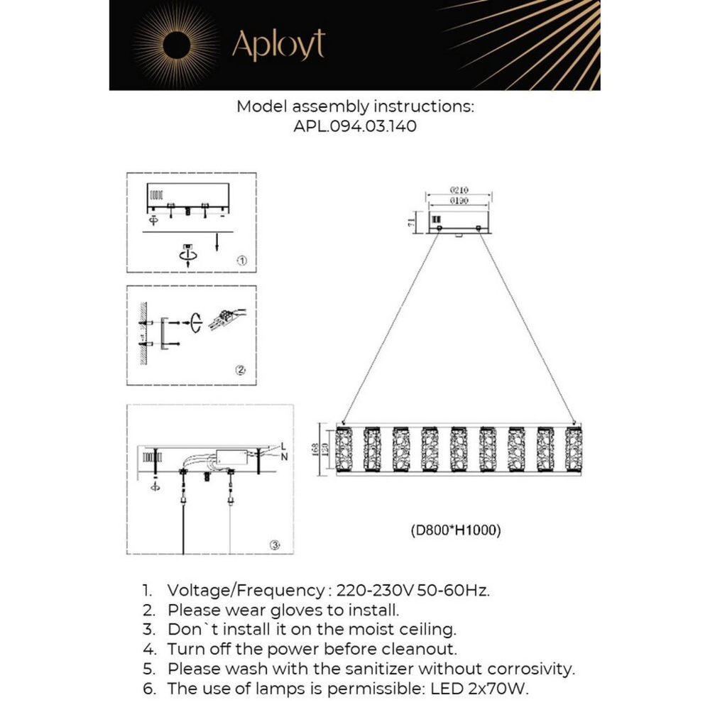 Подвесная светодиодная люстра Aployt Pietro APL.094.03.140