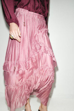 ZARA ЮБКА МИДИ С ВОЛАНАМИ, МАРСАЛА