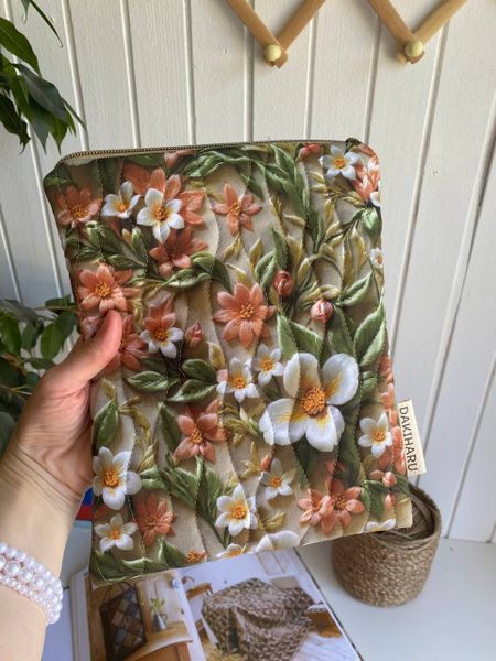 БЕЛО-РОЗОВЫЕ ЦВЕТЫ 3D, 100% хлопок, Handmade Fabrics 3