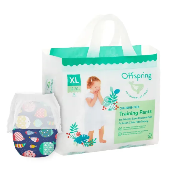 Трусики-подгузники Offspring XL 12-20 кг, 30 шт, рыбки