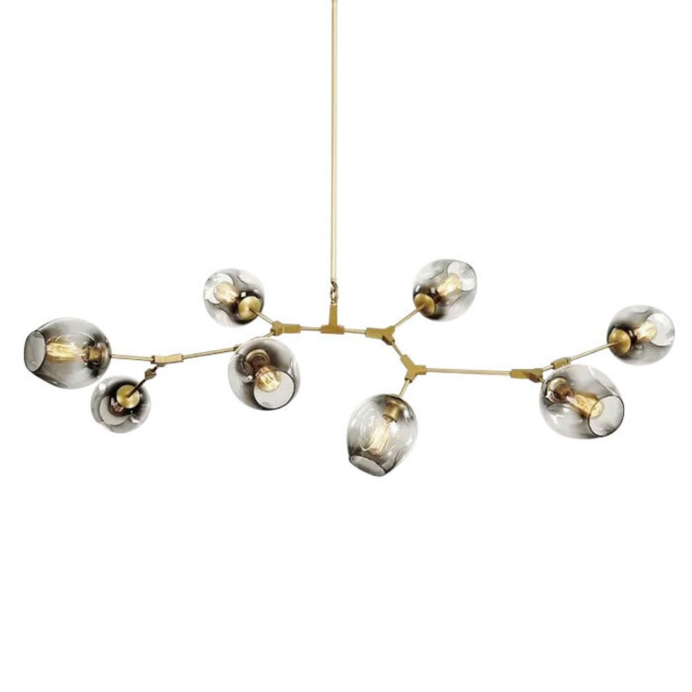 Люстра Bubble 8 gold/smoky
