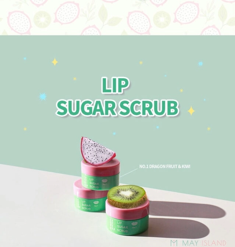 Скраб для губ с ароматом киви May Island Lip Sugar Scrub Dragonfruit Kiwi 10g