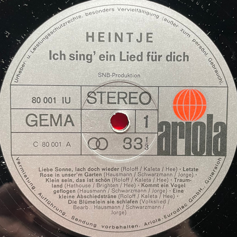 Heintje ‎– Heintje (Германия 1968г.)