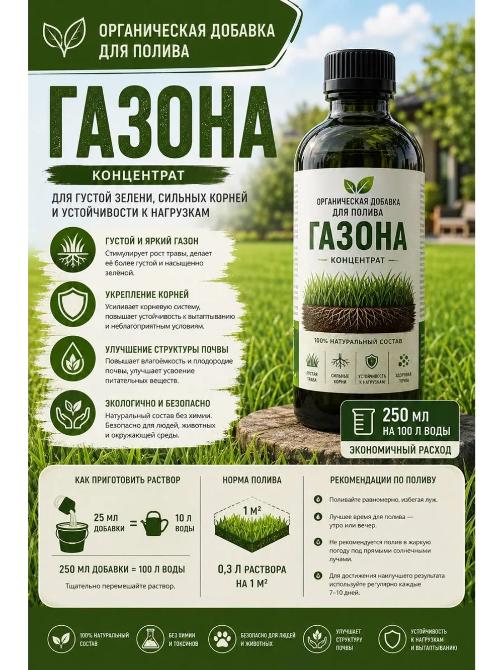 Добавка для полива газона органическая