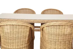 "Эспрессо" обеденная группа плетеная, цвет соломенный