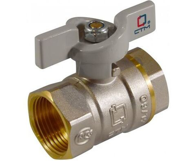 Кран шар. для воды 16х1/2" ц/г бабочка CTM СТАНДАРТ