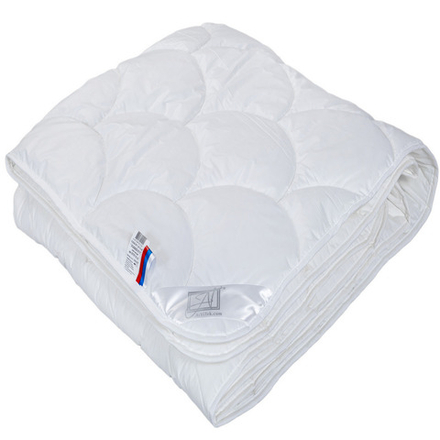 Одеяло "АВТ. ЛЕБЯЖИЙ ПУХ-PRESTIGE" легкое, плотность 200 г/м2, белый, тик (100% хлопок), Россия.