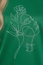 Футболка с вышивкой зеленая Б10058 LT Collection