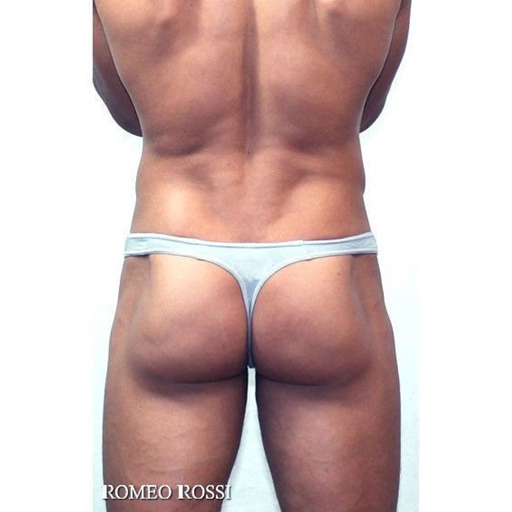 Мужские трусы стринги светло-серые Romeo Rossi Dream String RR1005-3