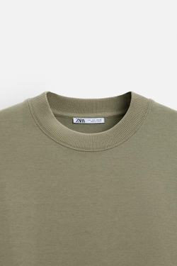 ZARA ТОЛСТОВКА INTERLOCK ИЗ РЕЛЬЕФНОЙ ТКАНИ, МЯГКИЙ ЗЕЛЕНЫЙ