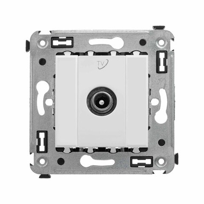 Розетка TV проходная в стену, "Avanti", "Белое облако"