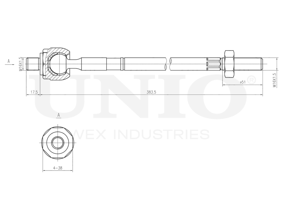 Тяга рулевая UNIO SSP-30073