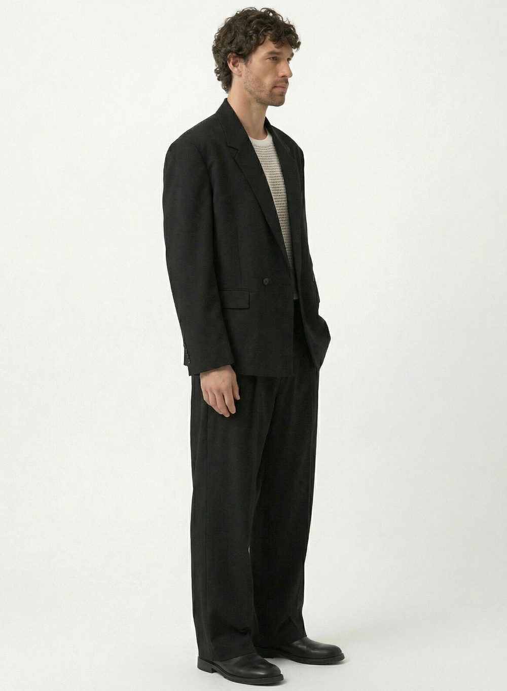 Мужской костюм оверсайз (черный) А64