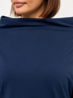 Лонгслив оверсайз с вырезом лодочка индиго