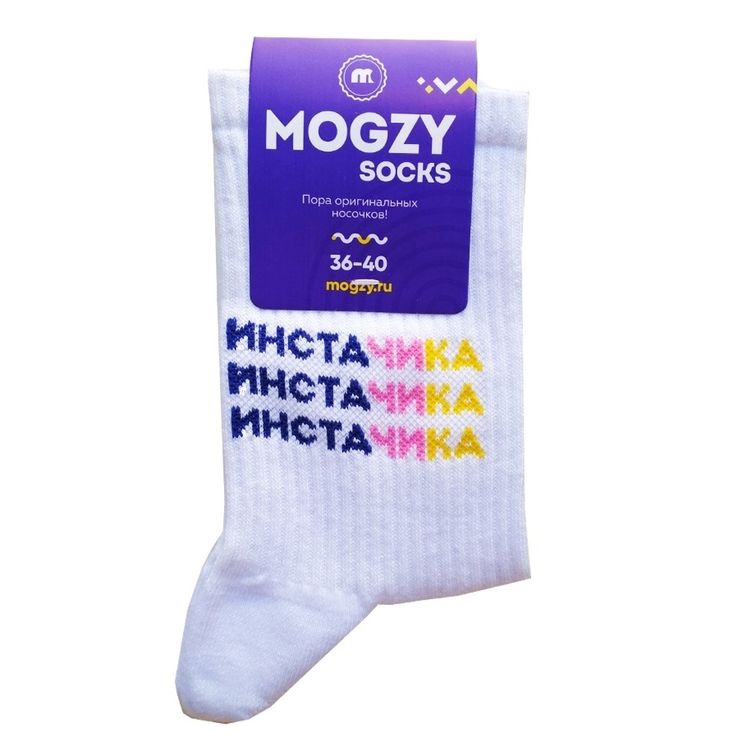 Носки MOGZY Инстачика, белый