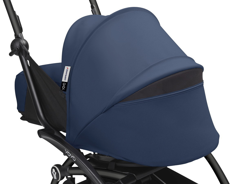 Коляска Stokke YOYO3 Newborn Pack рама чёрная Black 2 в 1 Air France Blue